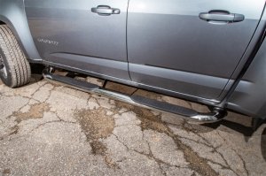 Chevrolet Silverado Nerf Bars - Dee Zee - 4 in. Oval Stainless - Polished - `14-`18